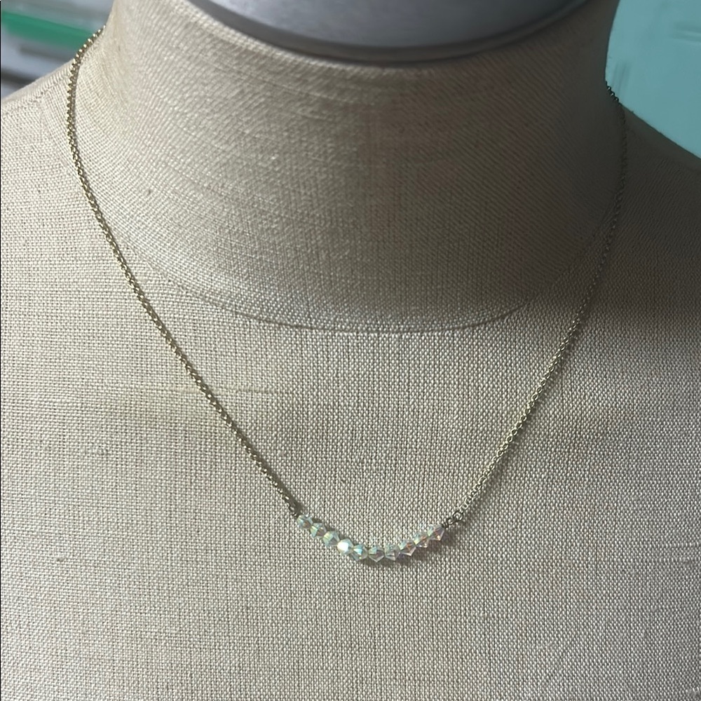 Victoria Lynn Elegant Gold Necklace w beaded bar